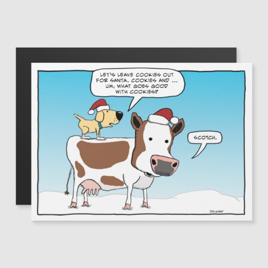クリスマスおもしろいにサンタのためのクッキーとスコッチ (正面/裏面)
