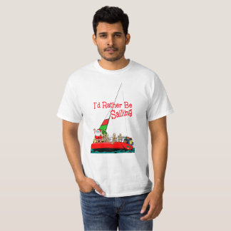 クリスマスおもしろいに出航したい Tシャツ