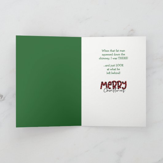 クリスマスおもしろいに向けて準備ができている大きなダン犬 シーズンカード (内部)