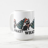 クリスマスおもしろいに帽子をかぶったかわいい猫 コーヒーマグカップ (正面左)