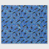 クリスマスおもしろいに猫がもつれる ラッピングペーパー (フラット)