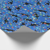 クリスマスおもしろいに猫がもつれる ラッピングペーパー (角)