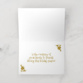 クリスマスおもしろいに雪のフクロウの家族のために欲しいフクロウ 箔シーズンカード (内側レイダウン)