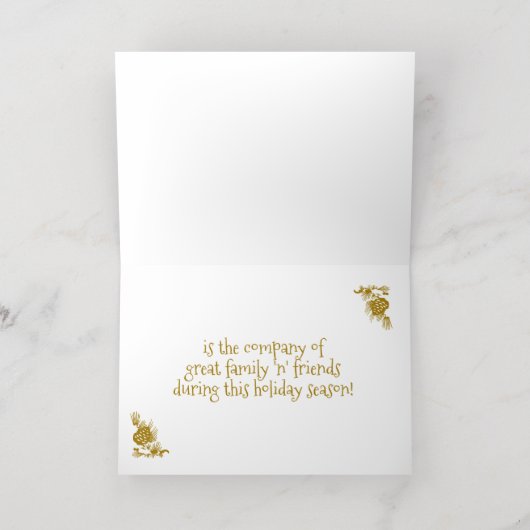 クリスマスおもしろいに雪のフクロウの家族のために欲しいフクロウ 箔シーズンカード (内側レイダウン)