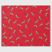 クリスマスおもしろいのかわいいマウスの木の漫画 ラッピングペーパー (フラット)