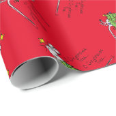 クリスマスおもしろいのかわいいマウスの木の漫画 ラッピングペーパー (ロールコーナー)