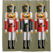 クリスマスおもしろいのくるみクラッカーおもちゃ兵士 シャワーカーテン (正面)