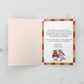 クリスマスおもしろいののまわりに木を枯らす カード (内部)