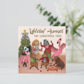 クリスマスおもしろいののまわりに木を枯らす シーズンカード (スタンド正面)