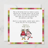 クリスマスおもしろいののまわりに木を枯らす シーズンカード (裏面)