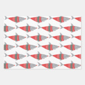 クリスマスおもしろいのサメ ラッピングペーパーシート (正面)