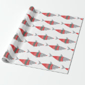 クリスマスおもしろいのサメ ラッピングペーパー (アンロールド)
