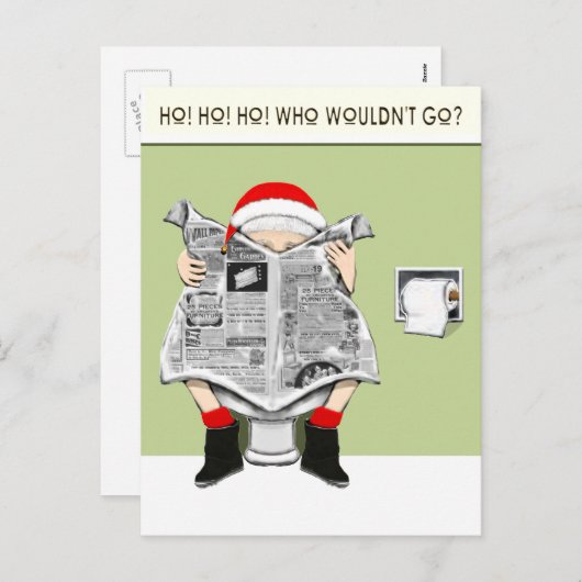 クリスマスおもしろいの休日の漫画 シーズンポストカード (正面/裏面)