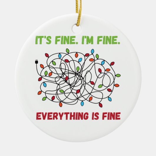 クリスマスおもしろいの光素晴らし音素晴らし セラミックオーナメント (正面)