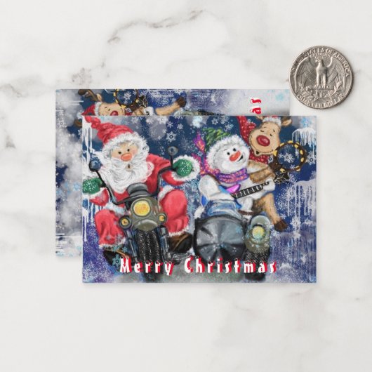 クリスマスおもしろいの友だちとクリスマスカード ノートカード (正面/裏面インサイチュ)