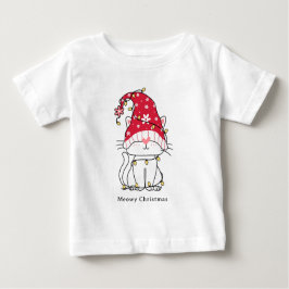 クリスマスおもしろいの可愛い猫 ベビーTシャツ