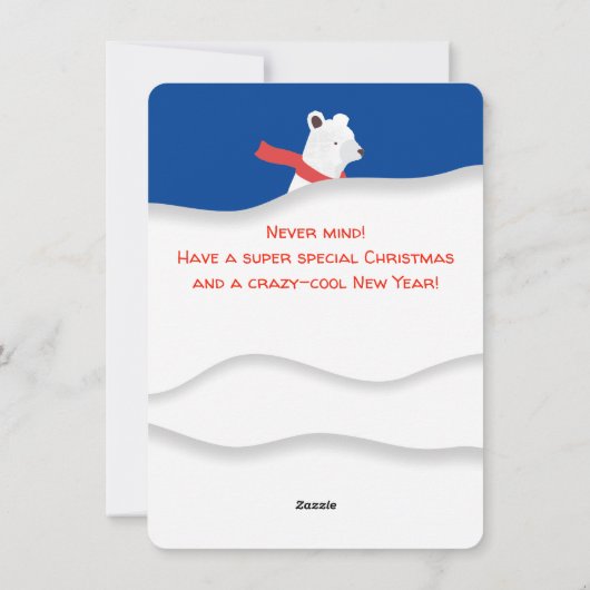 クリスマスおもしろいの台所から来たシロクマ シーズンカード (裏面)