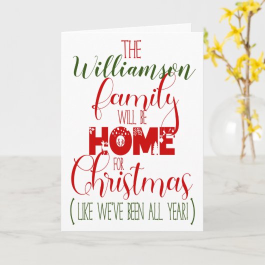 クリスマスおもしろいの大流行の家 カード (黄色い花)