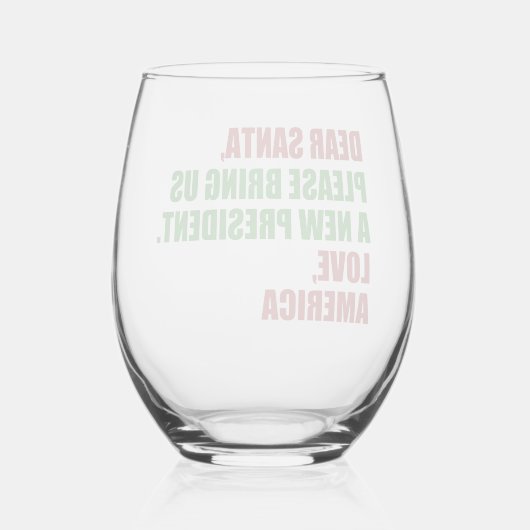 クリスマスおもしろいの政治新大統領 ステムなしワイングラス (裏面)