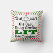 クリスマスおもしろいの木が灯るばかりではない クッション (裏面)