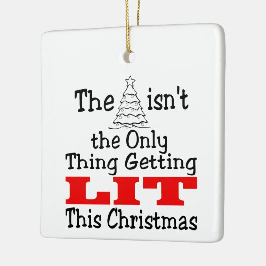 クリスマスおもしろいの木が灯るばかりではない セラミックオーナメント (左)