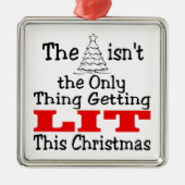 クリスマスおもしろいの木が燃え上がるのは、ただ照らされているだけではない メタルオーナメント (正面)
