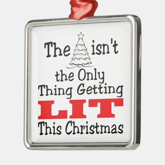 クリスマスおもしろいの木が燃え上がるのは、ただ照らされているだけではない メタルオーナメント (左)