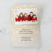 クリスマスおもしろいの木つるから猫の写真 シーズンカード (内部)