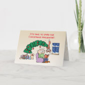 クリスマスおもしろいの木つるから猫の写真 シーズンカード (正面)