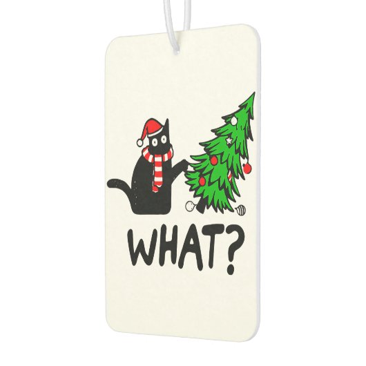 クリスマスおもしろいの木でペットを愛する黒猫 カーエアーフレッシュナー (左)