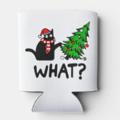 クリスマスおもしろいの木でペットを愛する黒猫 缶クーラー (裏面)