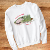 クリスマスおもしろいの木に猫が落ちた居眠り スウェットシャツ