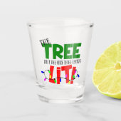 クリスマスおもしろいの木の休日の言葉 ショットグラス (正面)