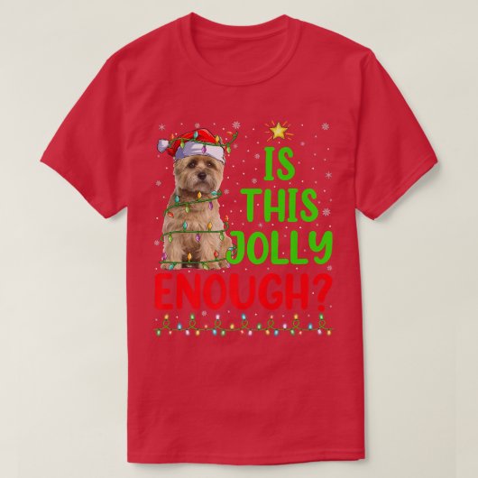 クリスマスおもしろいの木はケアンすてきテリア Tシャツ (デザイン正面)