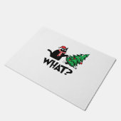 クリスマスおもしろいの木を突き刺す黒猫のプレゼント ドアマット (アングル)