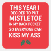 クリスマスおもしろいの木笑わされるの不作法 スクエアシール (正面)