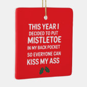 クリスマスおもしろいの木笑わされるの不作法 セラミックオーナメント (右)