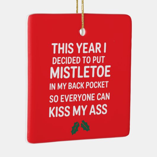 クリスマスおもしろいの木笑わされるの不作法 セラミックオーナメント (右)