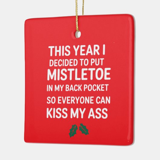 クリスマスおもしろいの木笑わされるの不作法 セラミックオーナメント (左)