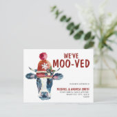 クリスマスおもしろいの牛のモー休日を移動している 案内ポストカード (スタンド正面)