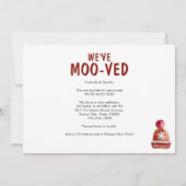 クリスマスおもしろいの牛のモー休日を移動している 案内状 (裏面)