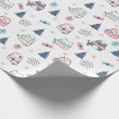 クリスマスおもしろいの猫のパターン ラッピングペーパー (角)