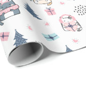 クリスマスおもしろいの猫のパターン ラッピングペーパー (ロールコーナー)