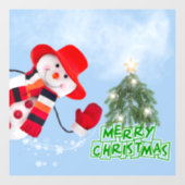 クリスマスおもしろいの笑顔の雪だるまウィンドウの愛着 ウィンドウサイン (シート)