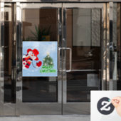 クリスマスおもしろいの笑顔の雪だるまウィンドウの愛着 ウィンドウサイン (オフィスドア)