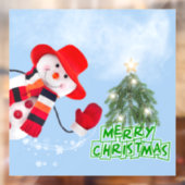 クリスマスおもしろいの笑顔の雪だるまウィンドウの愛着 ウィンドウサイン (シート2)