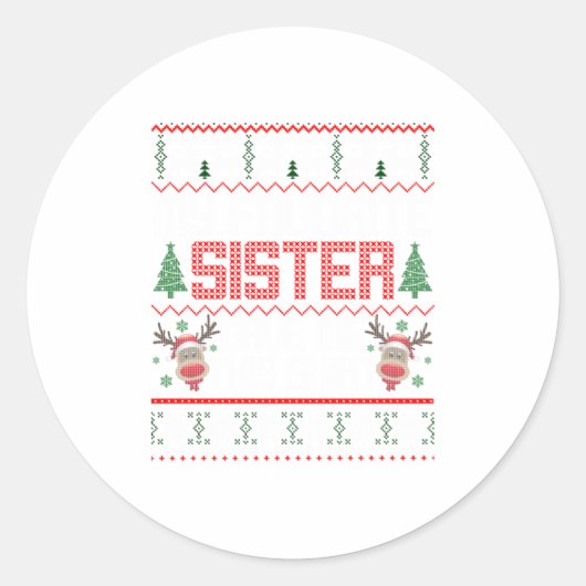 クリスマスおもしろいの贈り物 ラウンドシール (正面)