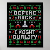 クリスマスおもしろいの醜いセーター – 素敵なセーターを定義 ポスター (正面)