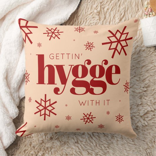 クリスマスおもしろいの雪が降り注ぐIt Hygge クッション (ブランケット)