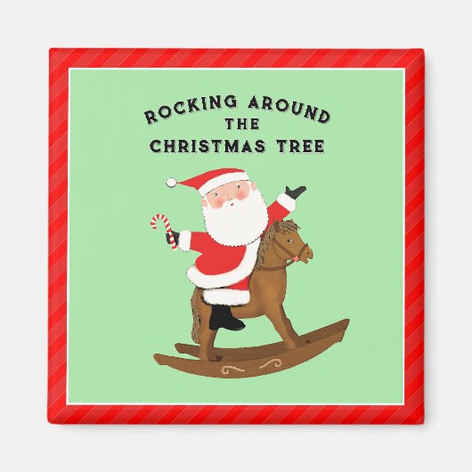 クリスマスおもしろいの馬 マグネット (正面)